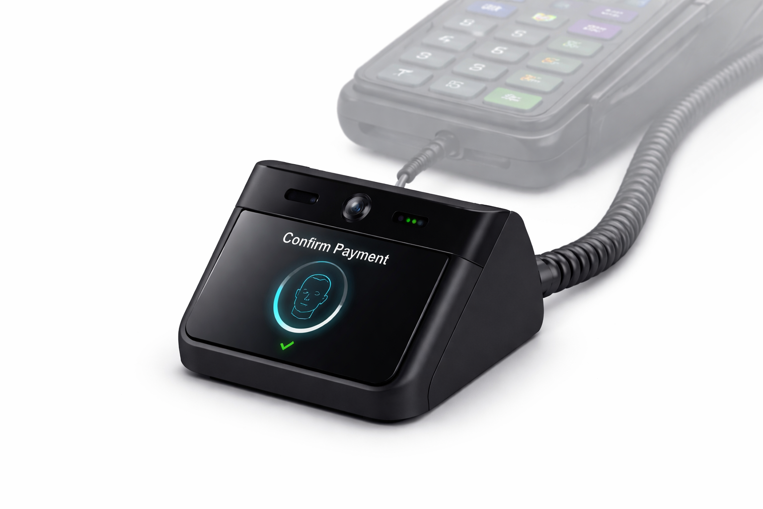Concept render of the DualPay Identity biometric POS terminal